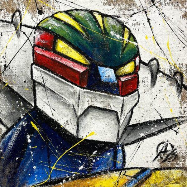 5 tele fatte a mano su Juta Robot Mecha