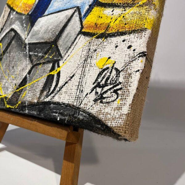 5 tele fatte a mano su Juta Robot Mecha