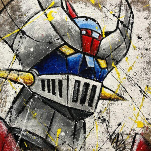 5 tele fatte a mano su Juta Robot Mecha