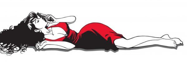 Tela Fujiko distesa con pistola