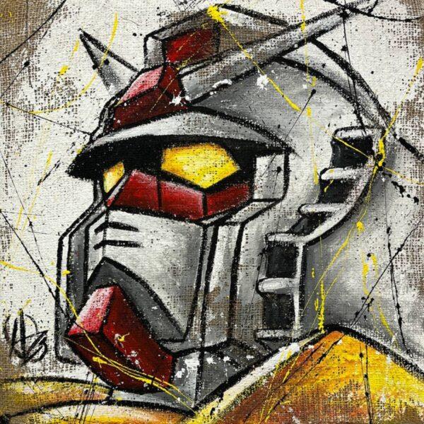 5 tele fatte a mano su Juta Robot Mecha