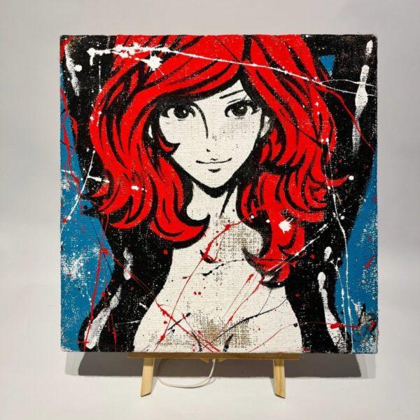 5 tele Fatte a mano su Juta originali serie Lupin Comic