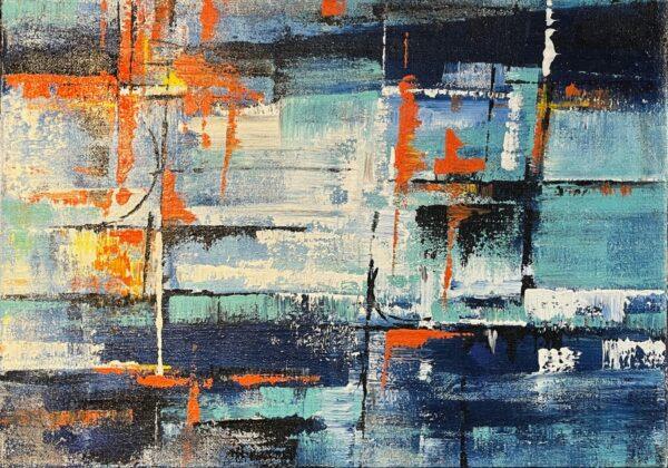 Astratto 017 bruciare tinte fredde rettangolare