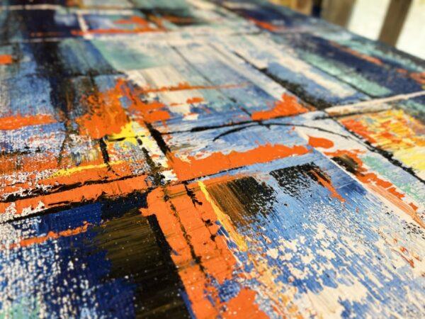 Astratto 017 bruciare tinte fredde rettangolare