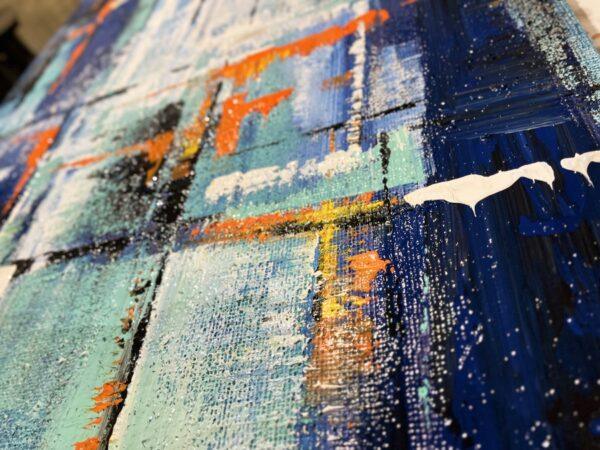 Astratto 017 bruciare tinte fredde rettangolare