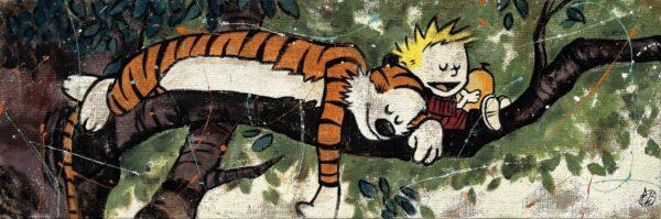 Juta Calvin e Hobbes riposino sul ramo