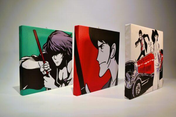 5 Tele stampate originali serie Lupin Comic