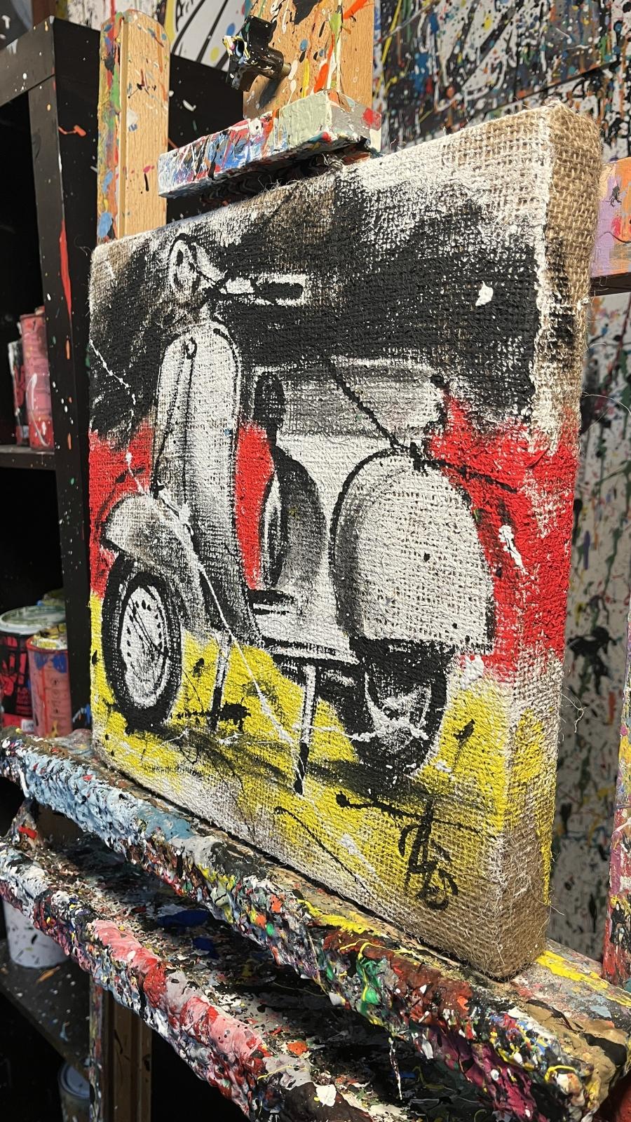 Vespa sfondo bandiera Belgio - immagine 4