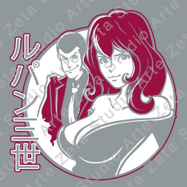 T-shirt LUPIN E FUJIKO GRIGIA UOMO