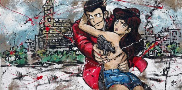 Juta Fujiko e Lupin sfondo città