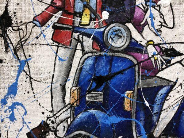 Juta Lupin e Fujiko in Vespa quadrato