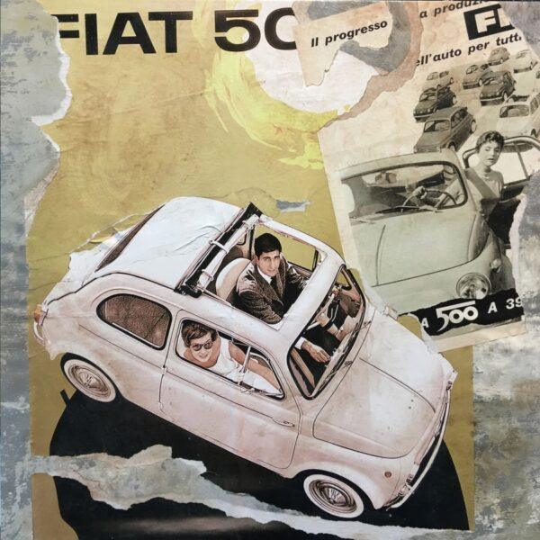 Industrial Vintage Old Poster Fiat 500