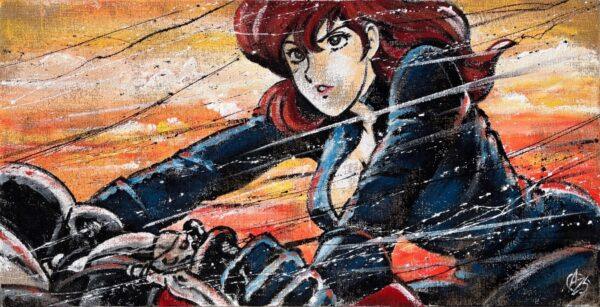 Juta Fujiko in Moto al Tramonto
