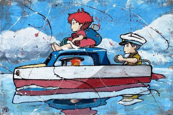 Juta Ponyo e Sosuke in barca