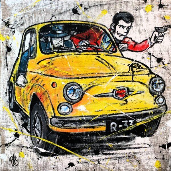 Juta Quadrato Jigen e Lupin nella 500 Gialla