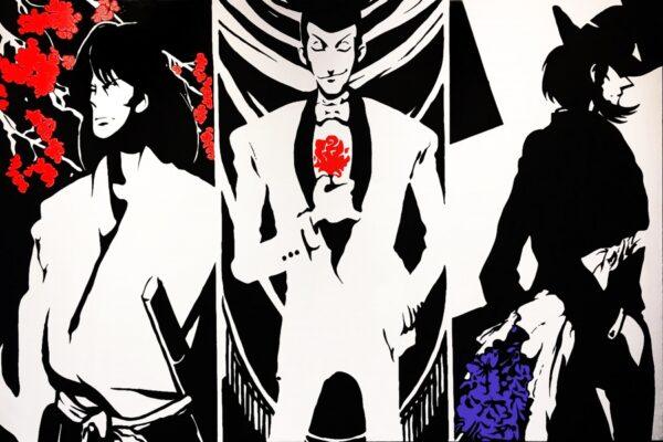 Tela Lupin trio black e white