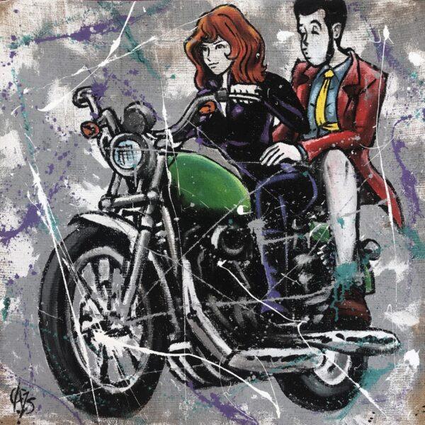 Juta Lupin e Fujiko sulla moto