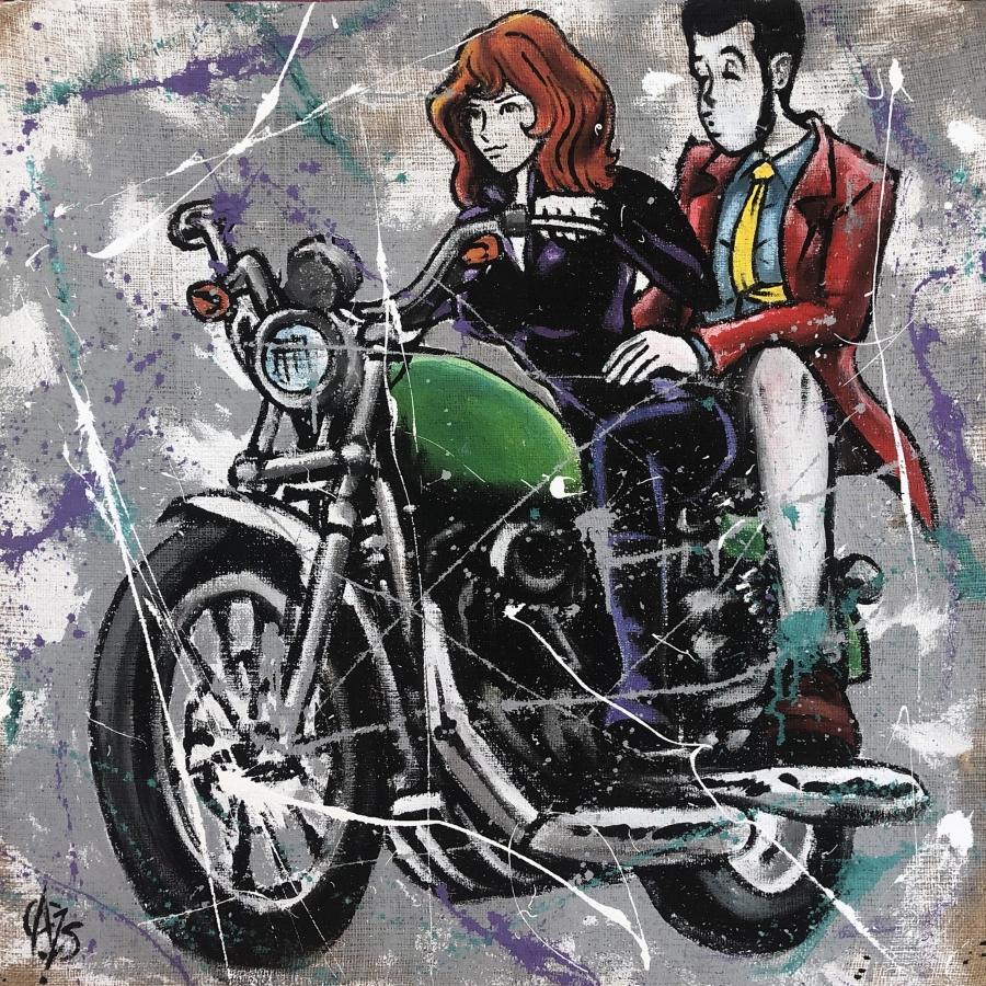 Juta Lupin e Fujiko sulla moto