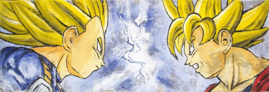 Juta Anime Goku vs Vegeta Fulmine