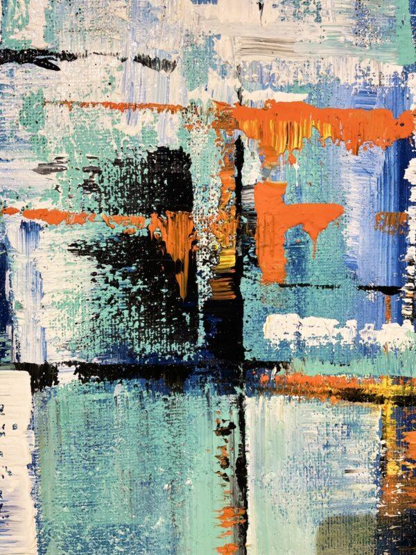 Astratto 017 bruciare tinte fredde rettangolare