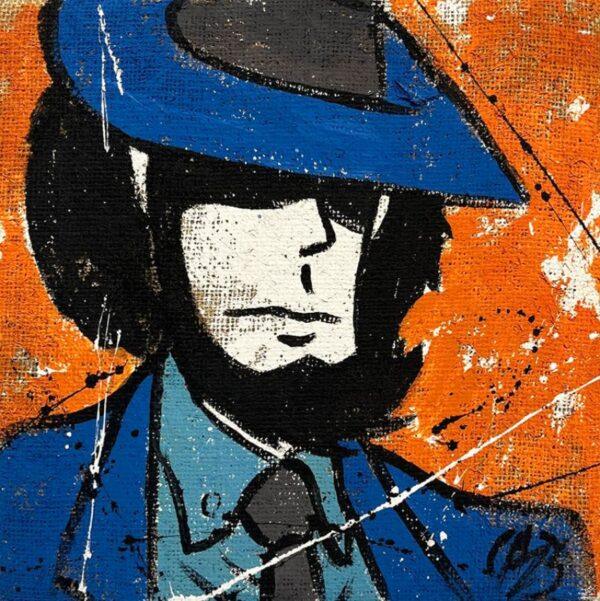 5 tele Fatte a mano su Juta serie Lupin Color Semplificati