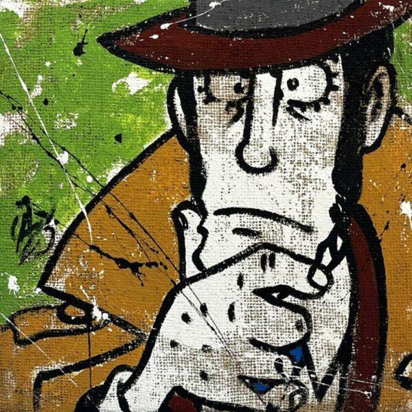 5 tele Fatte a mano su Juta serie Lupin Color Semplificati