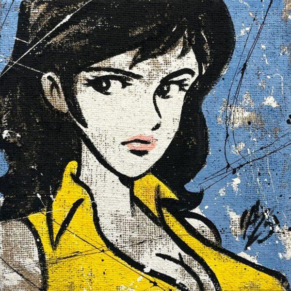 5 tele Fatte a mano su Juta serie Lupin Color Semplificati