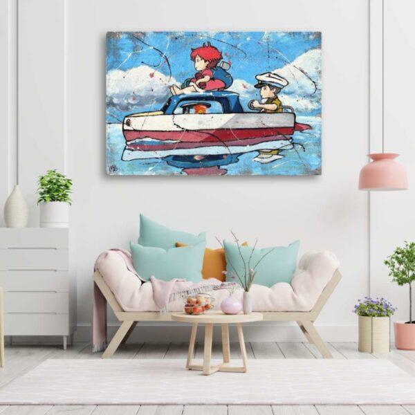 Juta Ponyo e Sosuke in barca