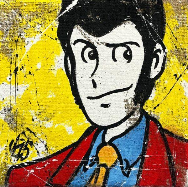 5 tele Fatte a mano su Juta serie Lupin Color Semplificati