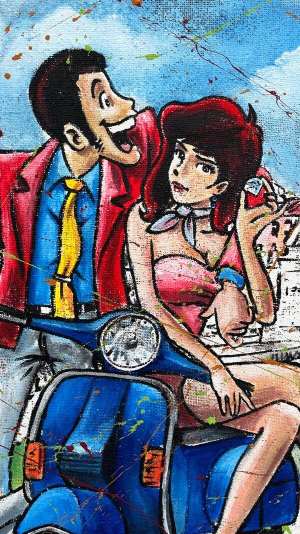 Juta Lupin e Fujiko in Vespa a Padova