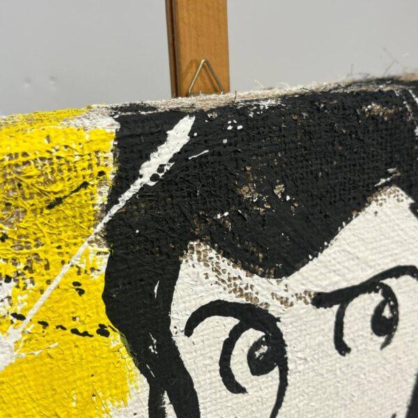 5 tele Fatte a mano su Juta serie Lupin Color Semplificati