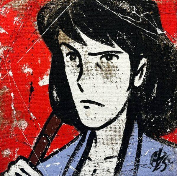 5 tele Fatte a mano su Juta serie Lupin Color Semplificati