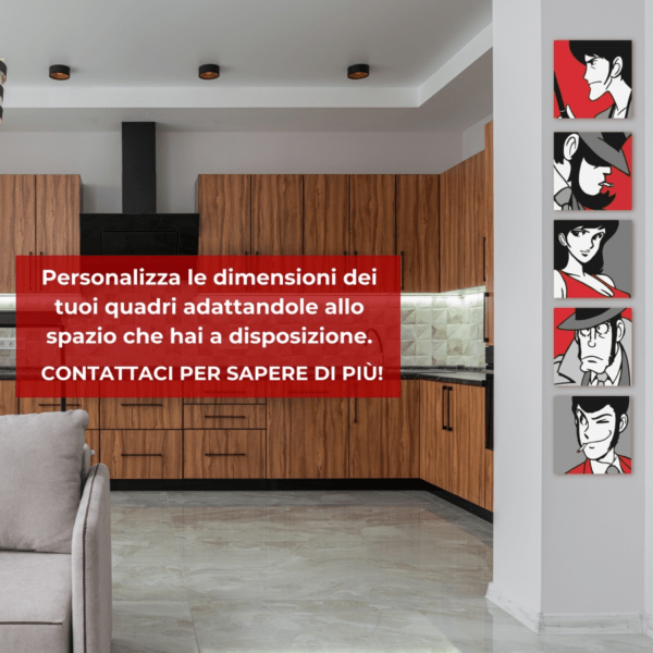 5 Tele stampate originali serie Lupin Classic
