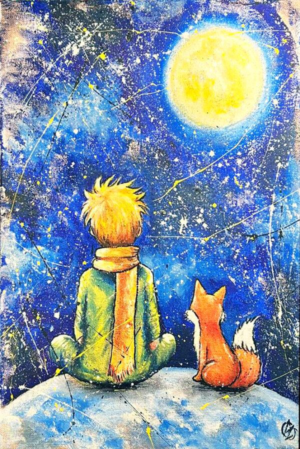 Juta Il Piccolo Principe e la Volpe sulla luna